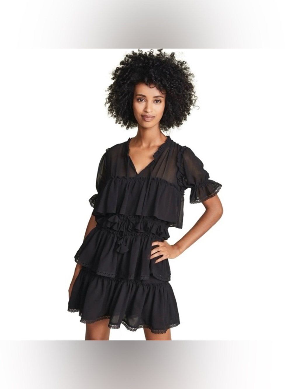 MISA Los Angeles Aryana Ruffled Mini Dress